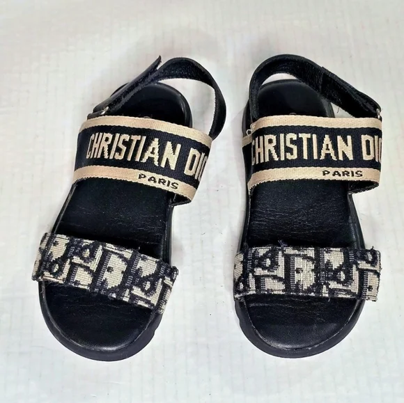 Dior Kids Sandals Size 30 Oblique Monogram Toddler Girls Luxury Shoes - Picture 4 of 14